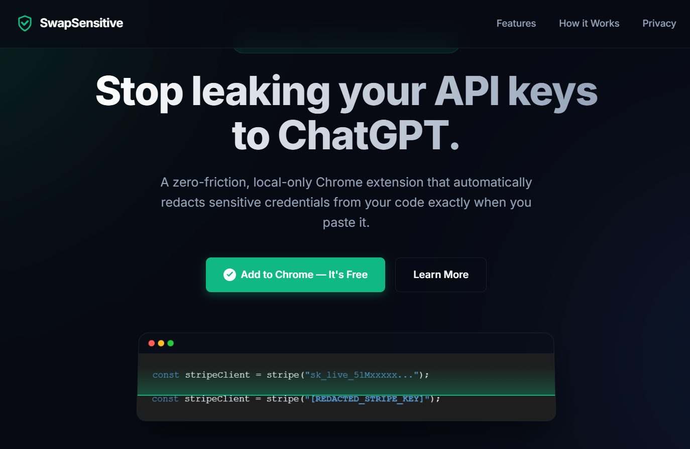 Swap Sensitive Chrome Extension